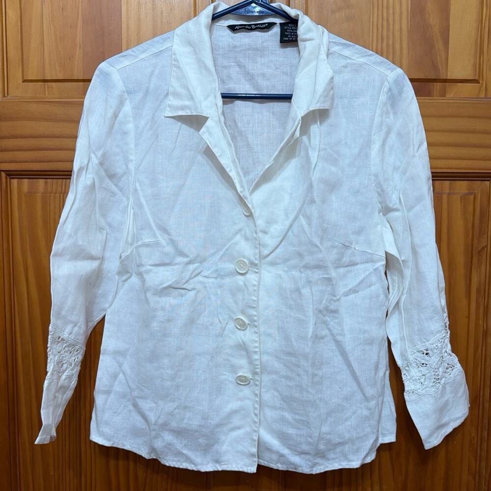 Alexandra Bartlett Long-sleeve Linen Top Size 6